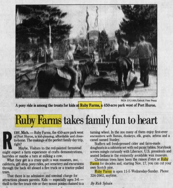 Ruby Farms - Oct 1990 Article (newer photo)